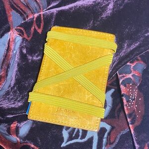 J. Crew Mustard Yellow Suede Elastic Card Sleeve